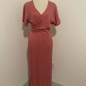 Dusk coral pink dress lined midi